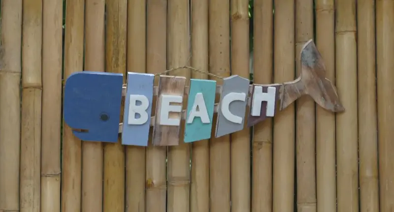 Product image 1 of the product “Whale. Wooden sign to hang, in shape of a Whale with the letters 